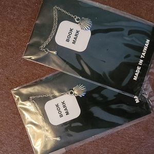 SET OF TWO SEASHELL CHAIN BOOKMARKS- NICE WAY TO MARK YOUR BOOK